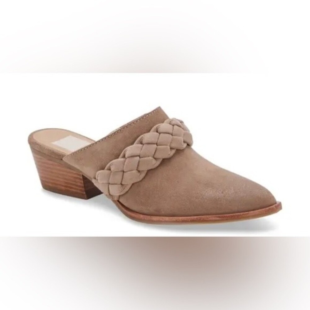 Dolce Vita Eilie Western Braided Mule Truffle Suede Sz 10